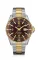 Zilverkleurig herenhorloge van Delma Watches met stalen riem band Santiago Silver / Gold Red 43MM Automatic