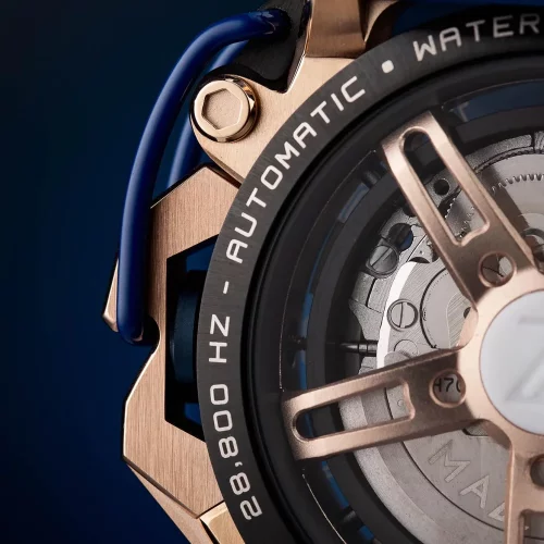 Men's Mazzucato black watch with rubber strap RIM Gt Black / Blue - 42MM Automatic
