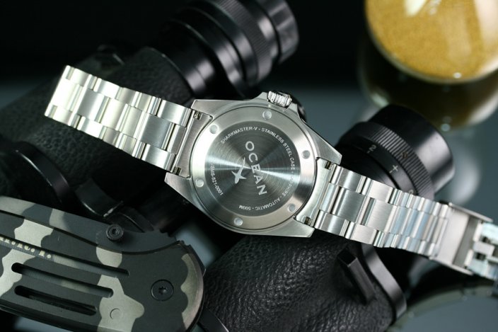 Stříbrné pánské hodinky Ocean X s ocelovým páskem SHARKMASTER-L LSMS511 - Silver Automatic 42MM