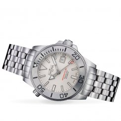 Stříbrné pánské hodinky Davosa s ocelovým páskem Argonautic BG - Silver 43MM Automatic