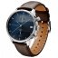 Stříbrné pánské hodinky About Vintage s páskem z pravé kůže Chronograph Blue Turtle 1815 41MM