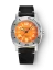 Men's silver Nivada Grenchen watch with leather strap Orange Depthmaster 14127A15 39MM Automatic