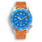 Miesten hopeinen Squale -kello nahkarannekkeella 1521 Blue Blasted Leather - Silver 42MM Automatic