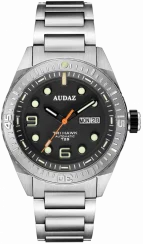 Stříbrné pánské hodinky Audaz Watches s ocelovým páskem Tri Hawk ADZ-4010-01 - Automatic 43MM
