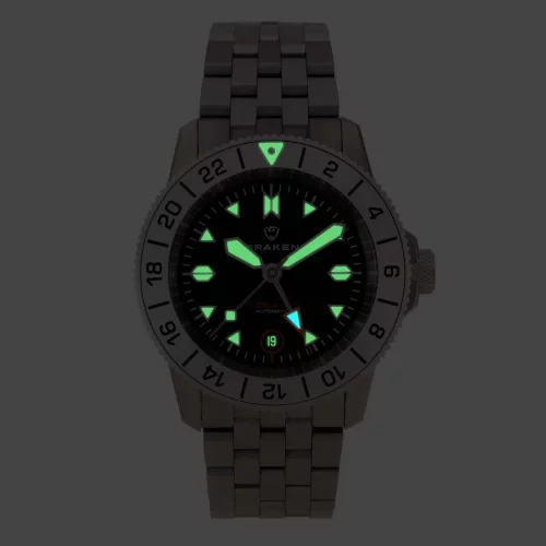 Relógio Draken de prata para homem com pulseira de aço Tugela GMT – Steel 42MM