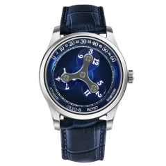 Men's silver OLTO-8 with leather strap ROTO Ocean Blue Dial Upgraded 39MM Automatic