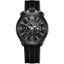 Czarny męski zegarek Bomberg Watches z gumowym paskiem DEEP BLACK 45MM