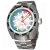 Men's silver NTH watch with steel strap DevilRay GMT With Date - Silver / White Automatic 43MM