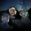 Goldene Herrenuhr Ralph Christian mit Gummiband The Polaris Chrono - Rose Gold / Royal Blue 42,5MM