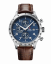 Ασημένιο ρολόι Swiss Military Hanowa για άντρες με δερμάτινη ζώνη Sports Chronograph SM34084.06 42mm