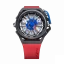 Čierne pánske hodinky Mazzucato s gumovým pásikom Rim Sport Black / Red - 48MM Automatic