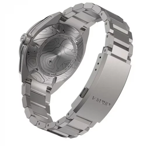 Relógio Circula Watches prata para homens com pulseira de aço ProTrail - Black 40MM Automatic