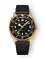 Zlaté pánské hodinky Nivada Grenchen s koženým páskem Pacman Depthmaster Bronze 14123A17 39MM Automatic