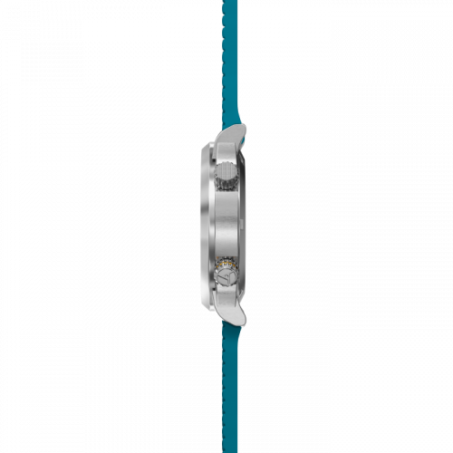 Stříbrné pánské hodinky Circula s gumovým páskem SuperSport - Blue 40MM Automatic