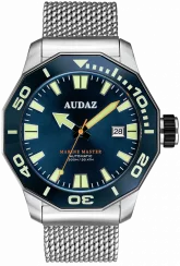 Miesten hopeinen Audaz Watches -kello teräshihnalla Marine Master ADZ-3000-02 - Automatic 44MM
