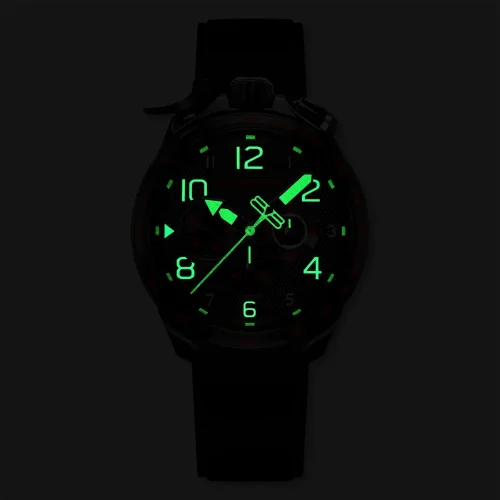 Reloj Bomberg Watches negro con banda de goma Racing KYALAMI 45MM