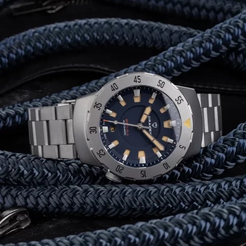 Strieborné pánske hodinky Draken s oceľovým pásikom Benguela – Blue ETA 2824-2 Steel 43MM Automatic