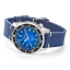 Stříbrné pánské hodinky Squale s koženým páskem 1521 Blue Ray Leather - Silver 42MM Automatic