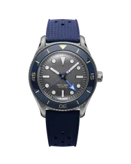 Stříbrné pánské hodinky Undone s gumovým páskem Basecamp Explorer Blue 43MM Automatic