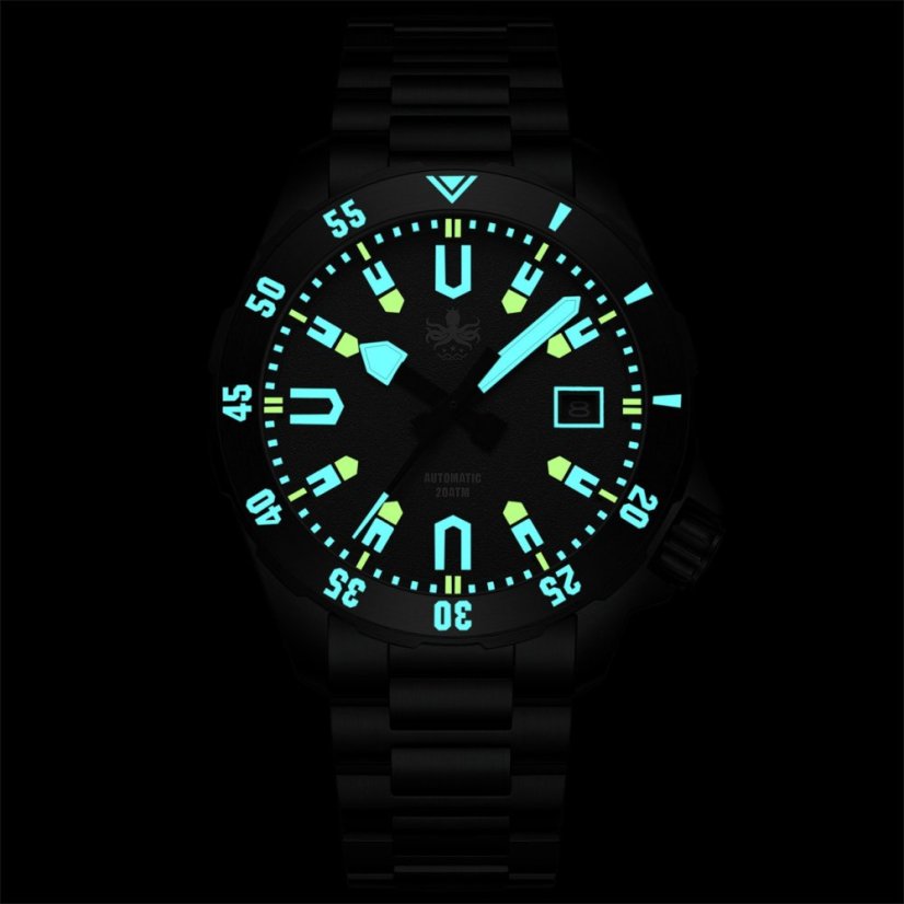 Stříbrné pánské hodinky Phoibos Watches s ocelovým páskem Apollo PY056C - Automatic 39MM