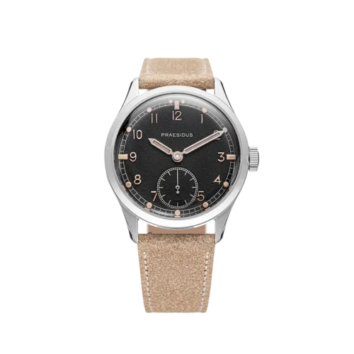 Reloj Praesidus plata para hombre con correa de cuero DD-45 Patina 38MM Automatic