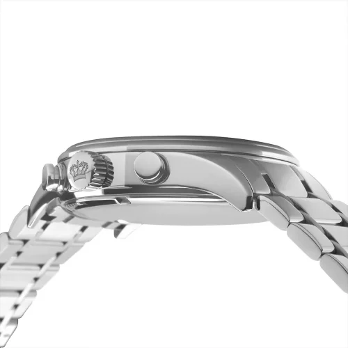 Men's silver Louis XVI watch with steel strap Danton - Silver / Black 44MM