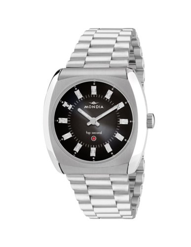 Męski srebrny zegarek Mondia ze stalowym paskiem History - Silver / Black 38 MM Automatic