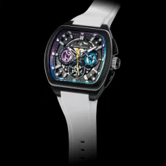 Orologio da uomo nero Ralph Christian con un braccialetto di gomma The Vector Sport - Polar Flux 47MM