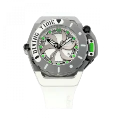 Herrenuhr Mazzucato in Schwarz mit Kautschukarmband RIM Scuba Black / White - 48MM Automatic