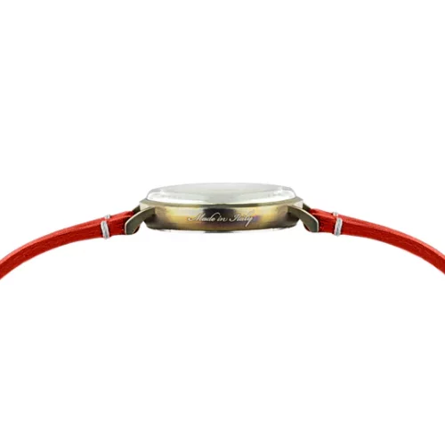 Stříbrné pánské hodinky Out Of Order s koženým páskem Firefly 36 Coral Red 36MM