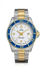 Reloj Delma Watches Plata para hombre con correa de acero Santiago Silver / Gold White 43MM Automatic