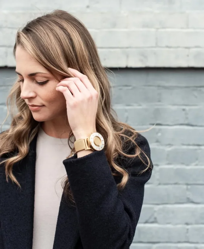 Gold Eone watch with steel strap Bradley Mesh - Gold 40MM