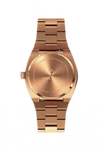 Relógio de ouro de homem Paul Rich com bracelete de aço Frosted Star Dust - Rose Gold 42MM