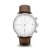Stříbrné pánské hodinky About Vintage s páskem z pravé kůže Chronograph Steel / White 1844 41MM