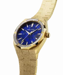 Men's gold Paul Rich watch with steel strap Frosted Star Dust Lapis Nebula - Gold 45MM