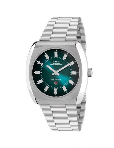 Reloj Mondia plateado para hombre con correa de acero History - Silver / Green 38 MM Automatic