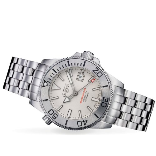 Męski srebrny zegarek Davosa ze stalowym paskiem Argonautic BG - Silver 43MM Automatic
