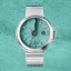 Męski srebrny zegarek 22Designstudio Watches ze stalowym paskiem Concrete Sport Green 45MM Automati