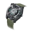 Men's Mazzucato black watch with rubber strap LAX Dual Time Black / Green - 48MM Automatic