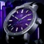 Męski srebrny zegarek Henryarcher Watches z gumowym paskiem Nordlys - Meteorite Neon Astra 42MM Automatic