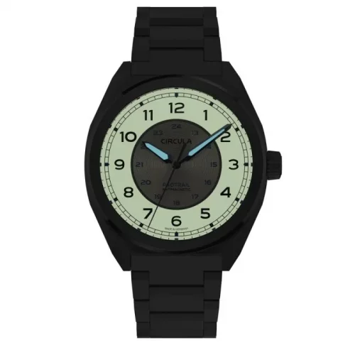 Męski srebrny zegarek Circula Watches ze stalowym paskiem ProTrail - Sand 40MM Automatic