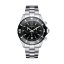 Relógio Davosa de prata para homem com pulseira de aço Nautic Star Chronograph - Silver/White 43,5MM