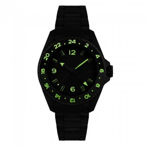 Montre Out Of Order Watches pour homme de couleur argent avec bracelet en acier Trecento Black 40MM Automatic