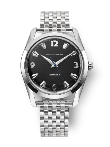 Męski srebrny zegarek Nivada Grenchen z pasem stalowym Antarctic 35002M12 35MM
