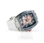 Srebrny zegarek męski Nsquare ze gumowym paskiem Dragon Overloed Silver / White 44MM Automatic