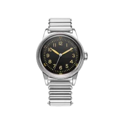 Strieborné pánske hodinky Praesidus s oceľovým opaskom A-11 Type 44 Patina 38MM