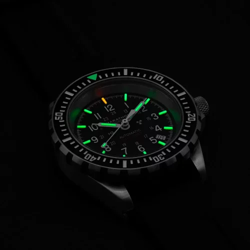Stříbrné pánské hodinky Marathon Watches s gumovým páskem Large Diver's 41MM Automatic