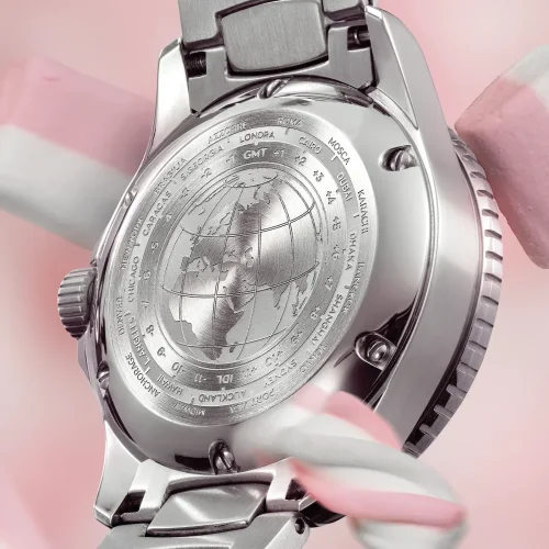 Men's Venezianico silver watch with steel strap Nereide GMT 3521506C Rosa 39MM Automatic