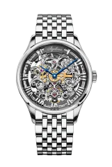 Męski srebrny zegarek Agelocer Watches z paskiem stalowym Bosch Series Steel Silver 40MM Automatic