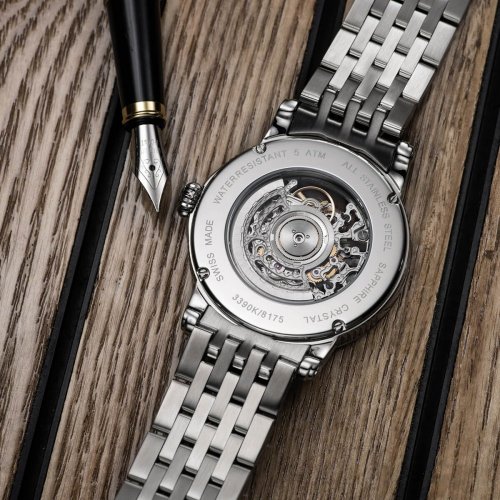 Ανδρικό ρολόι Epos ασημί με ατσάλινο λουράκι Emotion 3390.155.20.25.30 41MM Automatic